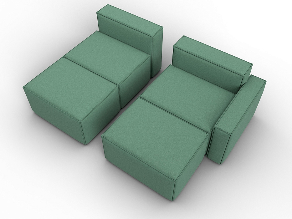 Диван угловой модульный Лига-063 угол правый (амур 11 зеленый)