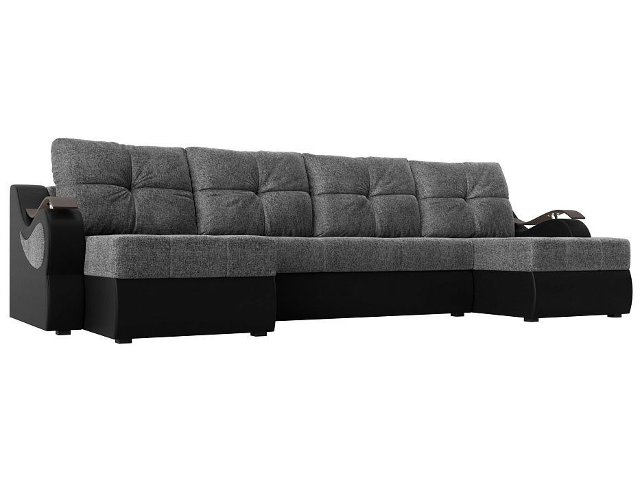 П-образный диван Меркурий (серый\черный цвет)