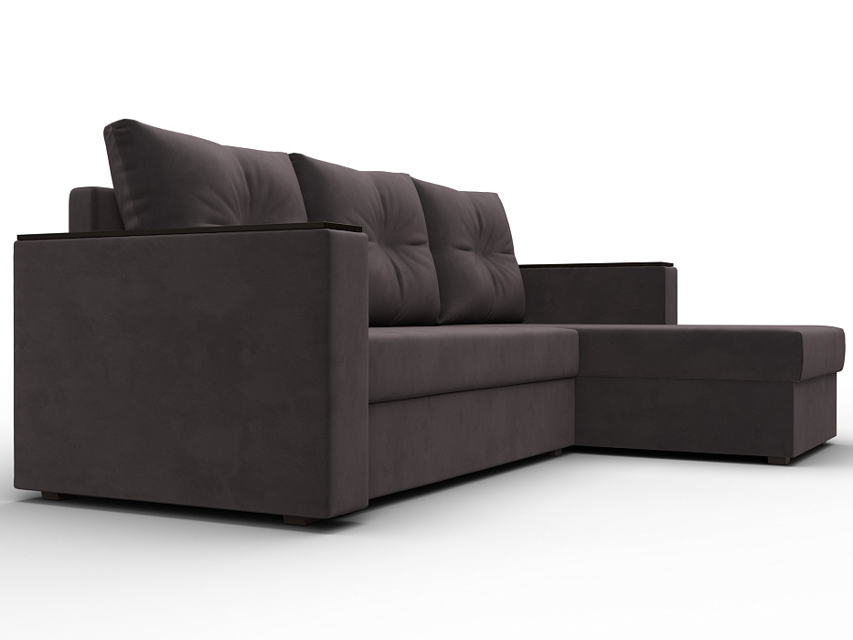 Диван угловой Атланта без стола универсальный угол (seven 727 коричневый)