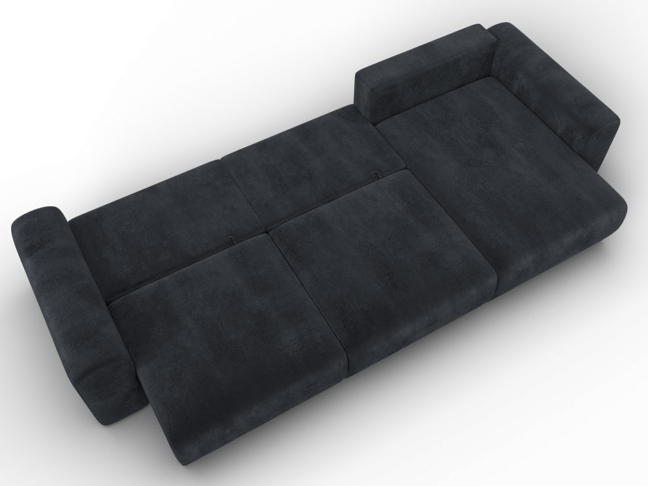 Диван угловой Лига-056 НПБ Лонг угол универсальный (tower 11 темно-серый)