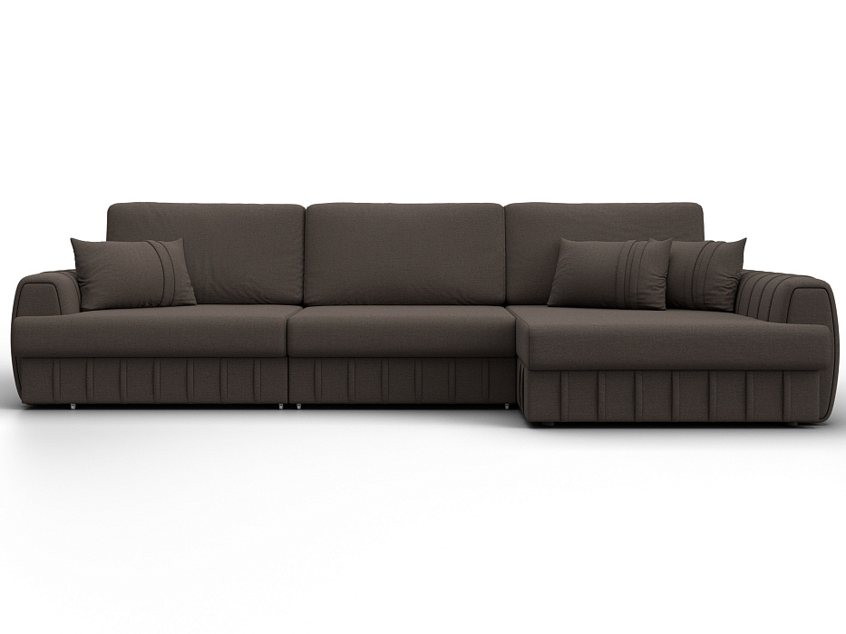 Диван угловой Лига-057 НПБ Лонг угол правый (амур 05 коричневый)