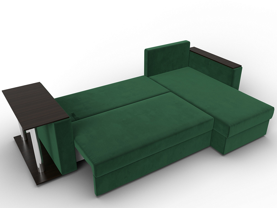 Диван угловой Атланта со столом правый угол (seven 626 зеленый)