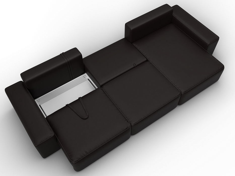 Диван угловой Лига-074 угол универсальный (grifon 12 коричневый)