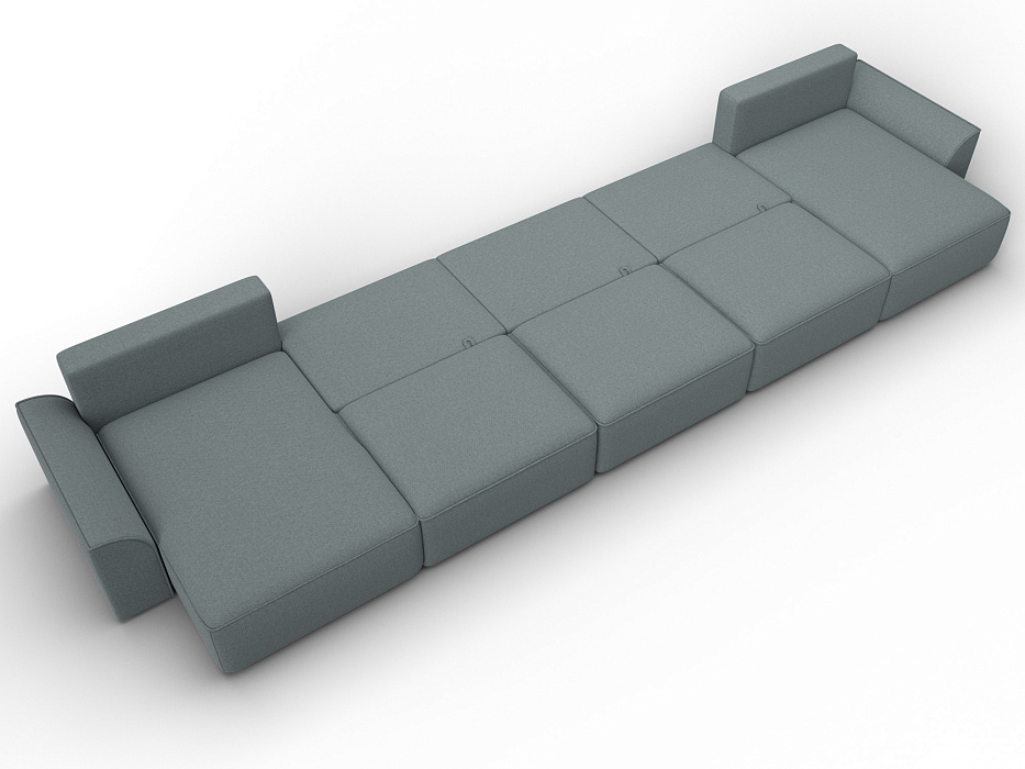 Диван П-образный Лига-048 НПБ МегаЛонг (амур 07 серый)