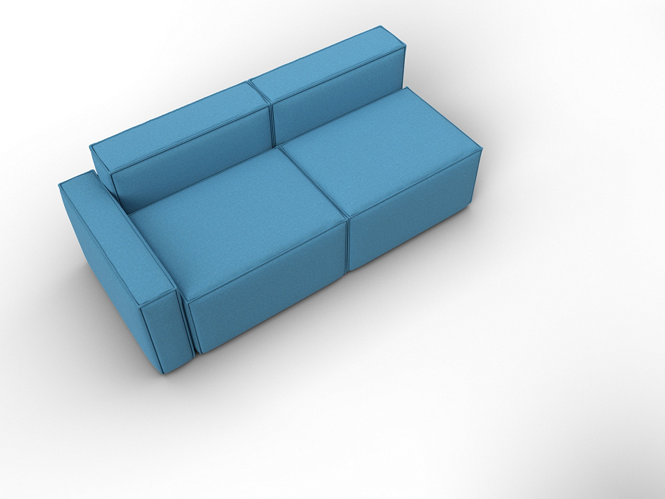 Диван угловой модульный Лига-063 угол левый (амур 10 голубой)