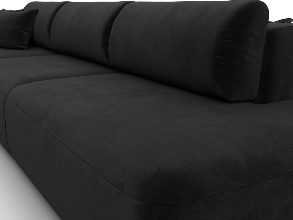 Диван прямой Лига-036 НПБ Модерн Лонг подлокотник слева (seven 35 черный)