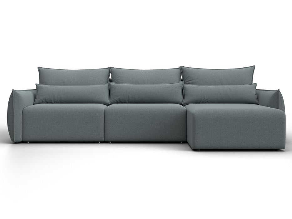 Диван угловой Лига-051 НПБ Лонг угол универсальный (амур 07 серый)