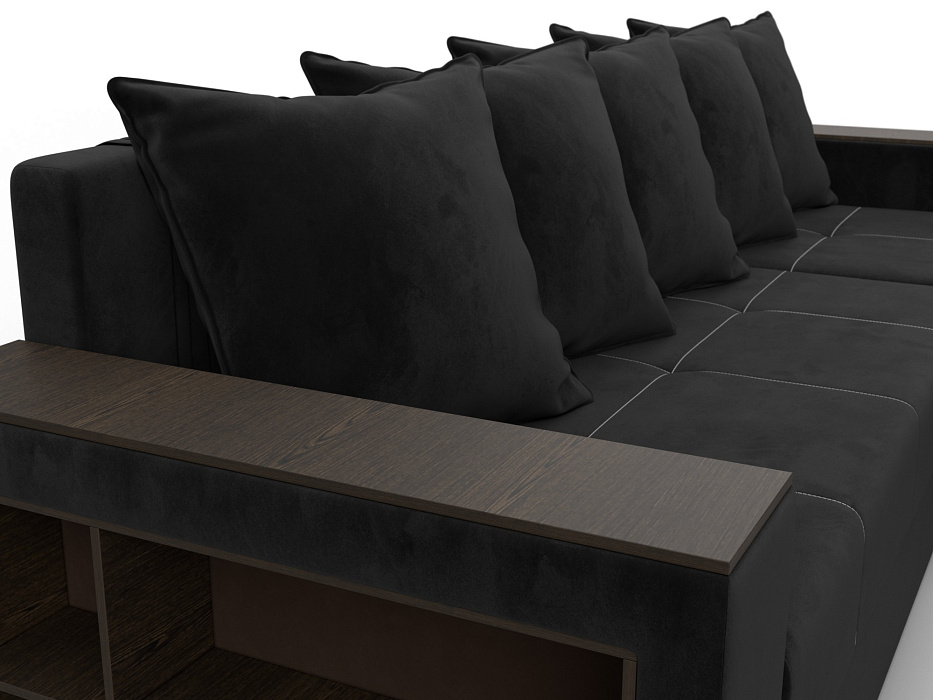 Диван угловой Дубай Лайт угол универсальный (seven 35 черный)