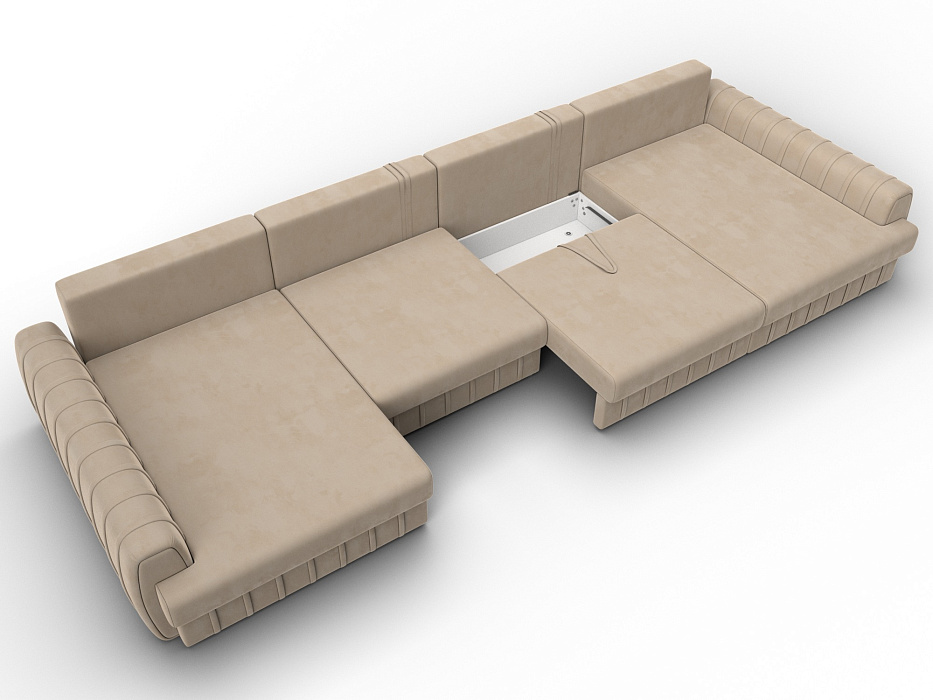 Диван П-образный Лига-057 НПБ Лонг (seven 729 бежевый)