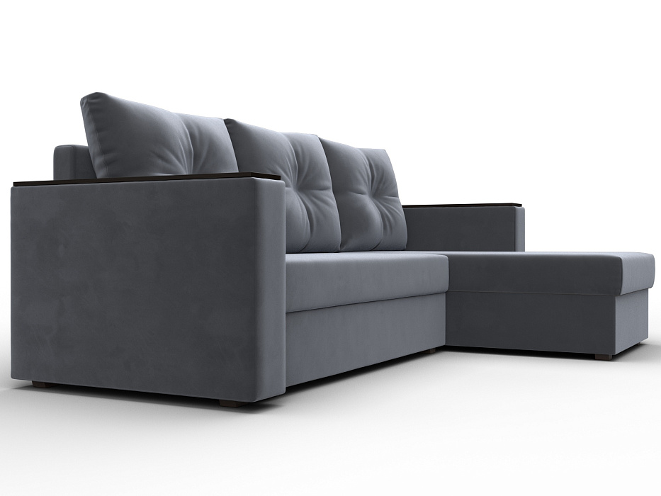 Диван угловой Атланта без стола универсальный угол (seven 17 серый)