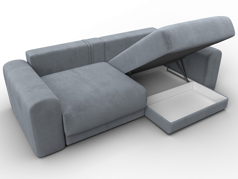 Диван угловой Лига-056 НПБ угол универсальный (tower 10 серый)