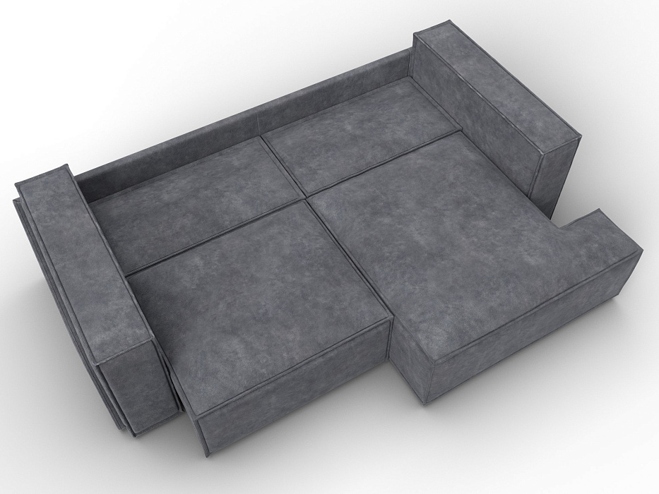 Диван угловой Лига-061 угол правый (brut 16 темно-серый)