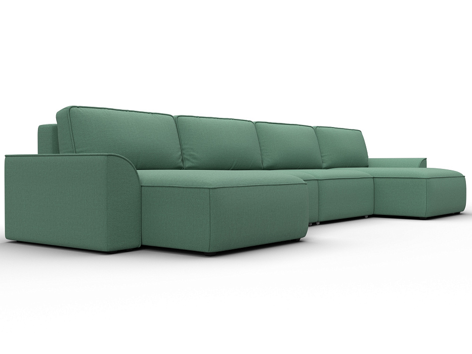 Диван П-образный Лига-048 НПБ лонг (амур 11 зеленый)
