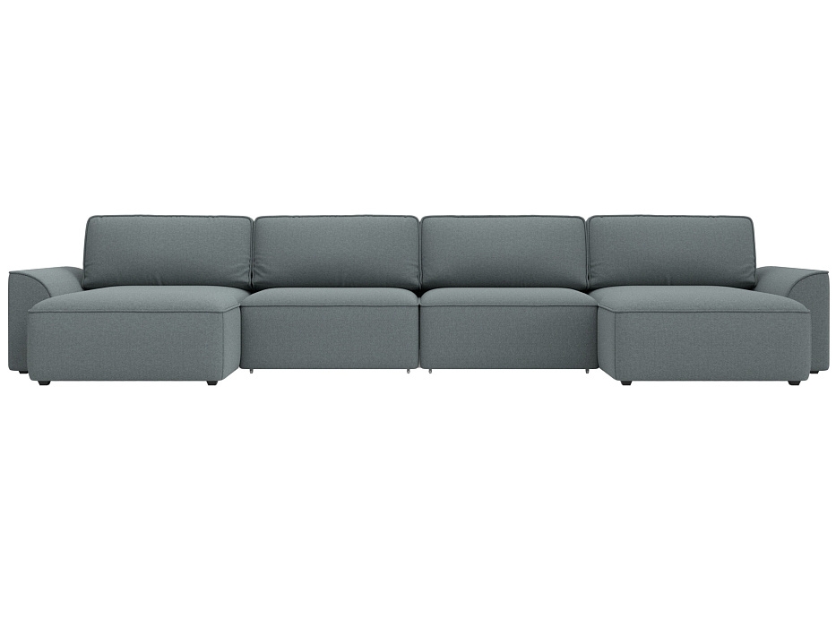 Диван П-образный Лига-048 НПБ лонг (амур 07 серый)