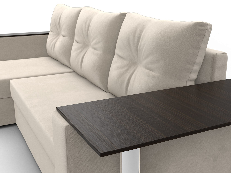 Диван угловой Атланта со столом левый угол (бежевый)