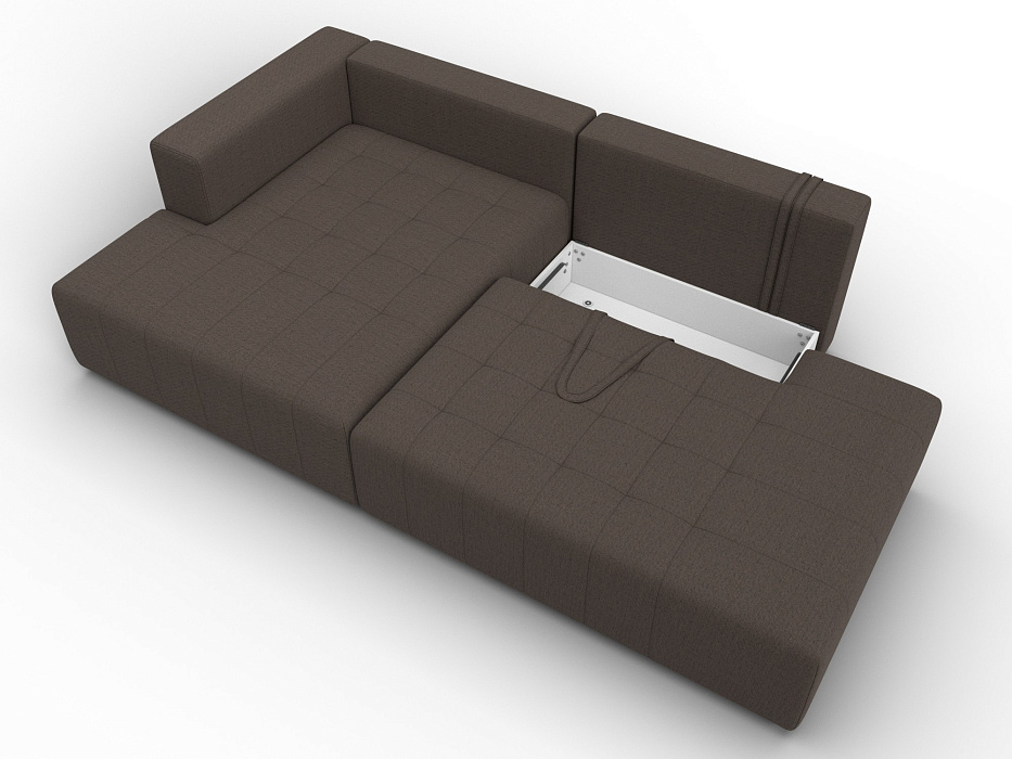 Диван угловой Лига-103 НПБ угол левый (амур 05 коричневый)