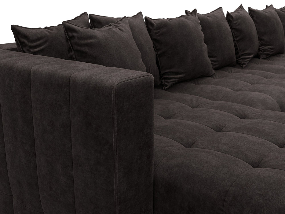 Диван П-образный Лига-052 НПБ МегаЛонг (brut 17 коричневый)