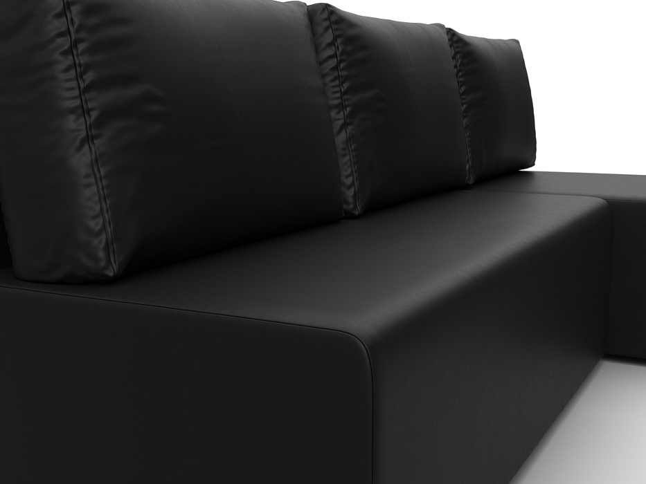 Диван угловой Поло правый угол (черный)