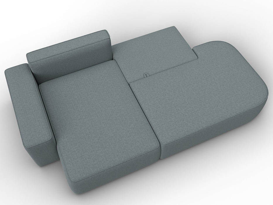 Диван угловой Лига-065 угол левый (амур 07 серый)