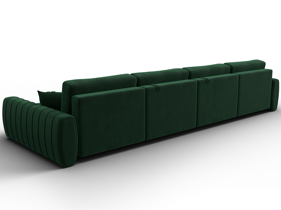 Диван П-образный Лига-057 НПБ Лонг (seven 626 зеленый)