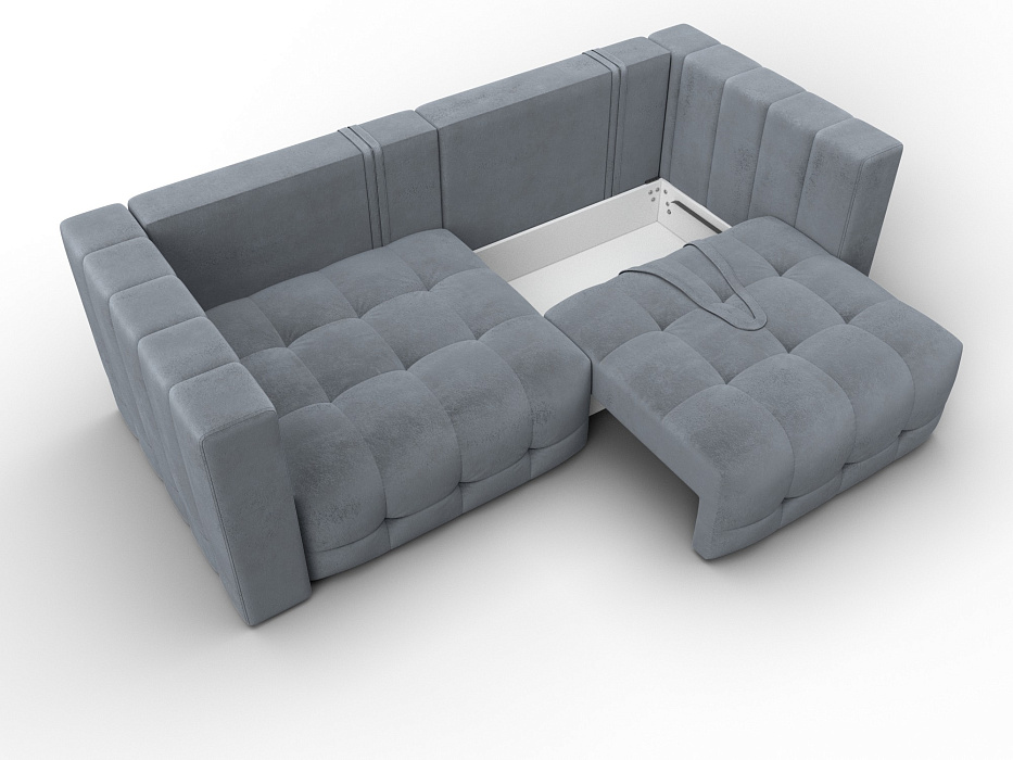 Диван прямой Лига-052 НПБ (tower 10 серый)