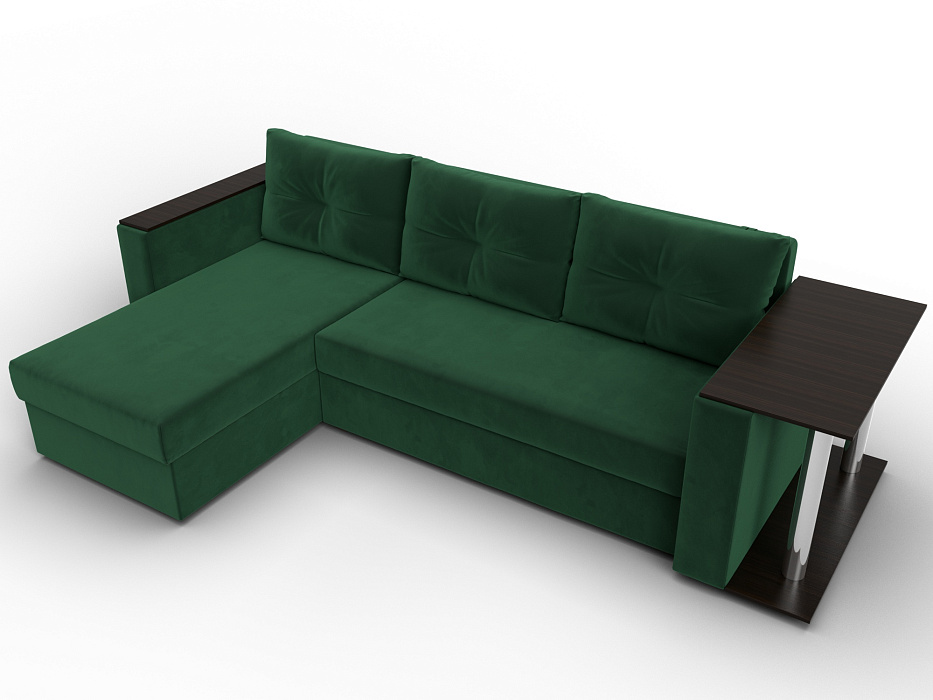 Диван угловой Атланта со столом левый угол (seven 626 зеленый)