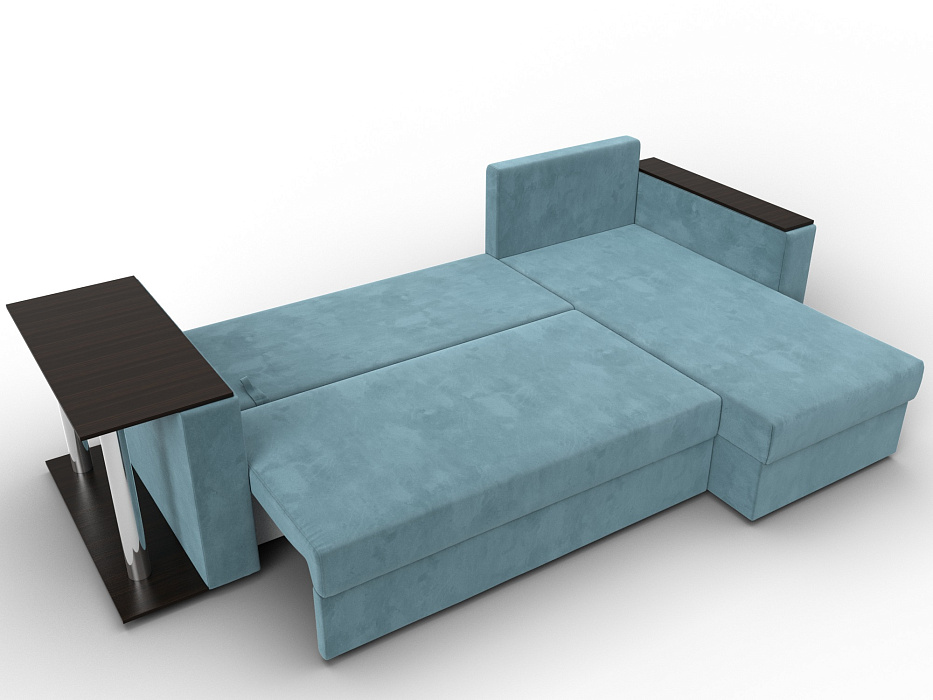 Диван угловой Атланта со столом правый угол (seven 113 бирюзовый)