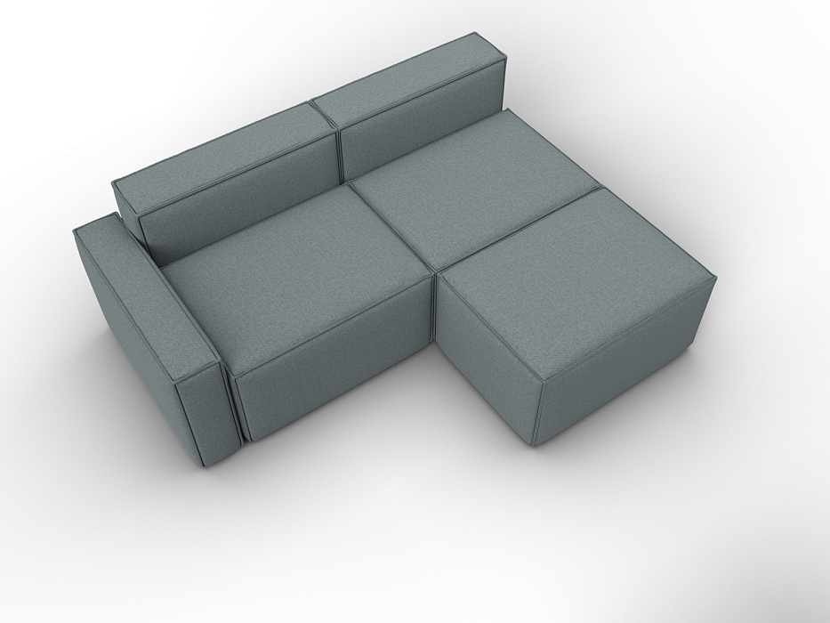 Диван угловой модульный Лига-063 угол левый (амур 07 серый)