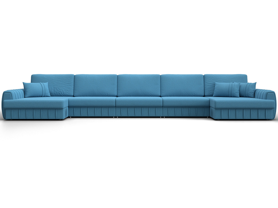 Диван П-образный Лига-057 НПБ МегаЛонг (амур 10 голубой)