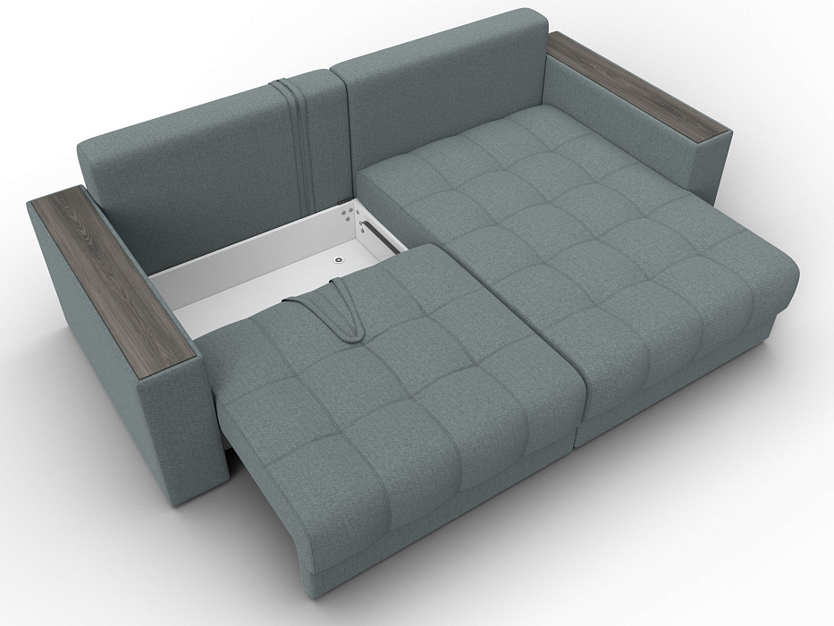 Диван угловой с декором Лига-049 НПБ (амур 07 серый)