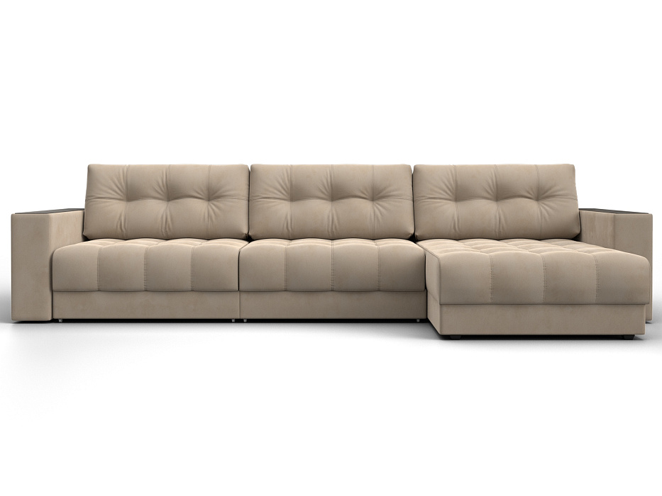Диван угловой с декором Лига-049 НПБ Лонг (seven 729 бежевый)