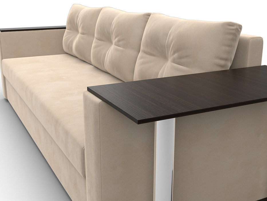 Диван прямой Атланта со столом справа (seven 729 бежевый)