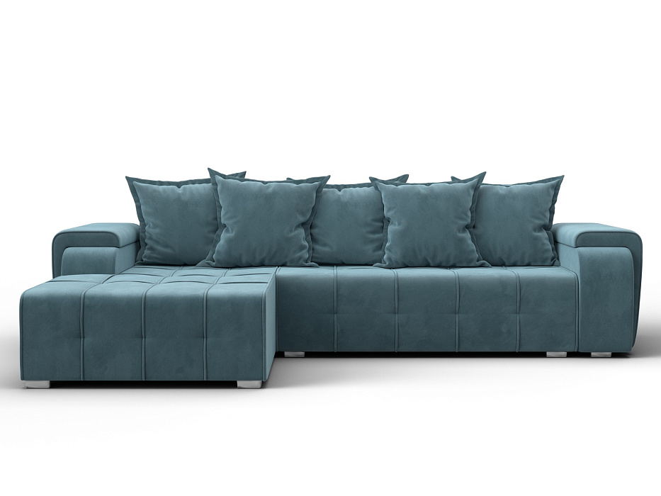 Диван угловой Лига-121 левый угол (seven 113 бирюзовый)