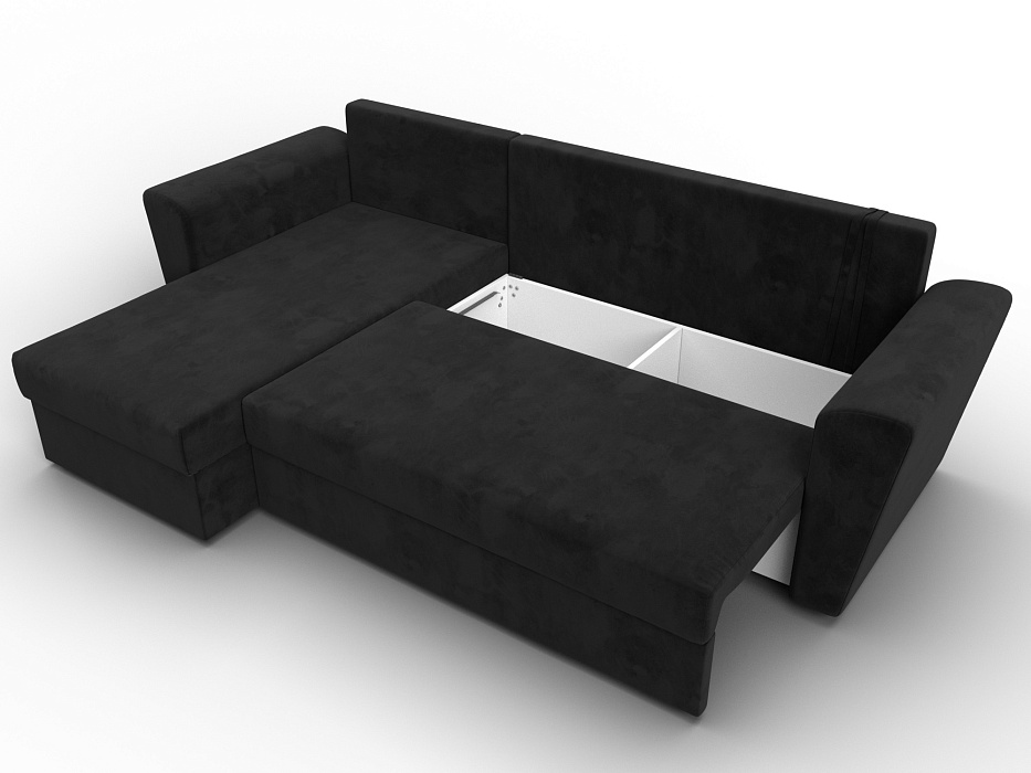 Диван угловой Амстердам Лайт левый угол (seven 35 черный)