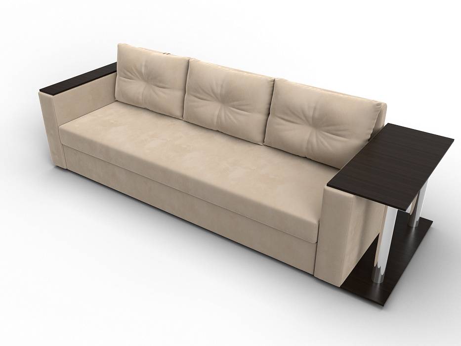 Диван прямой Атланта со столом справа (seven 729 бежевый)