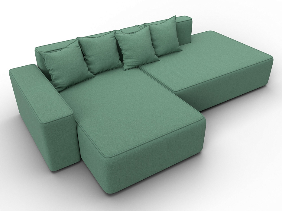 Диван угловой Лига-079 угол левый (амур 11 зеленый)