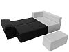 Угловой диван Хьюго правый угол (черный\белый цвет)