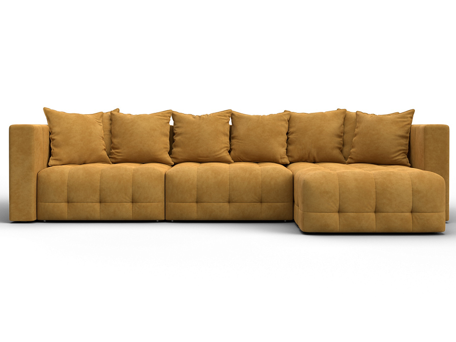 Диван угловой Лига-052 НПБ Лонг угол универсальный (brut 10 желтый)