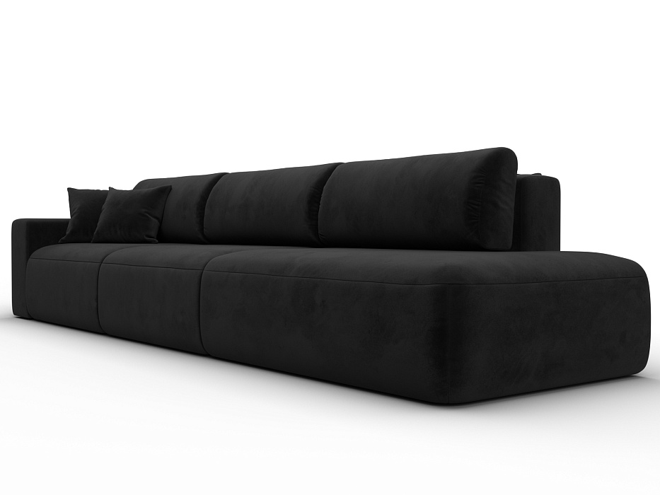 Диван прямой Лига-036 НПБ Модерн Лонг подлокотник слева (seven 35 черный)