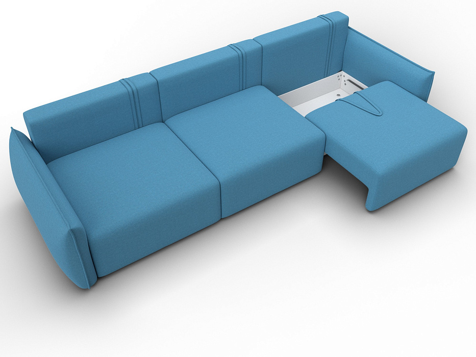 Диван прямой Лига-051 НПБ Лонг (амур 10 голубой)