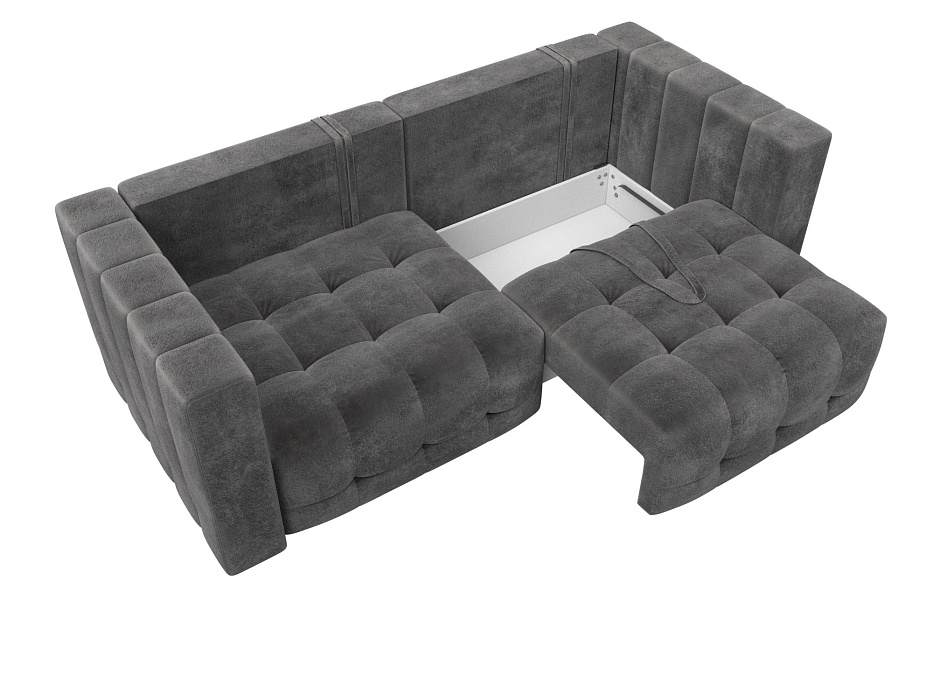 Диван прямой Лига-052 НПБ (tower 10 серый)