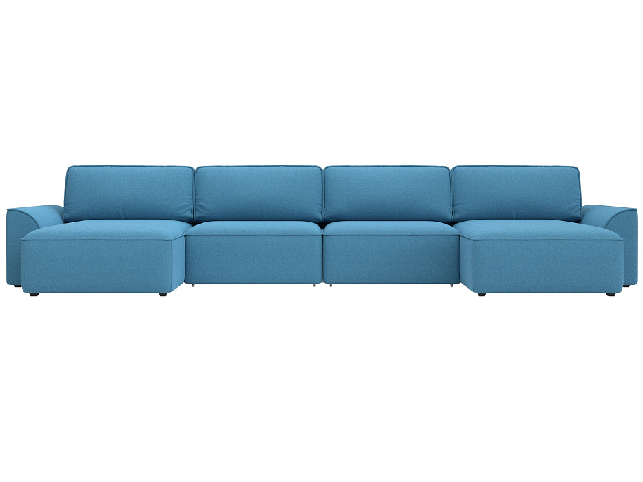 Диван П-образный Лига-048 НПБ лонг (амур 10 голубой)