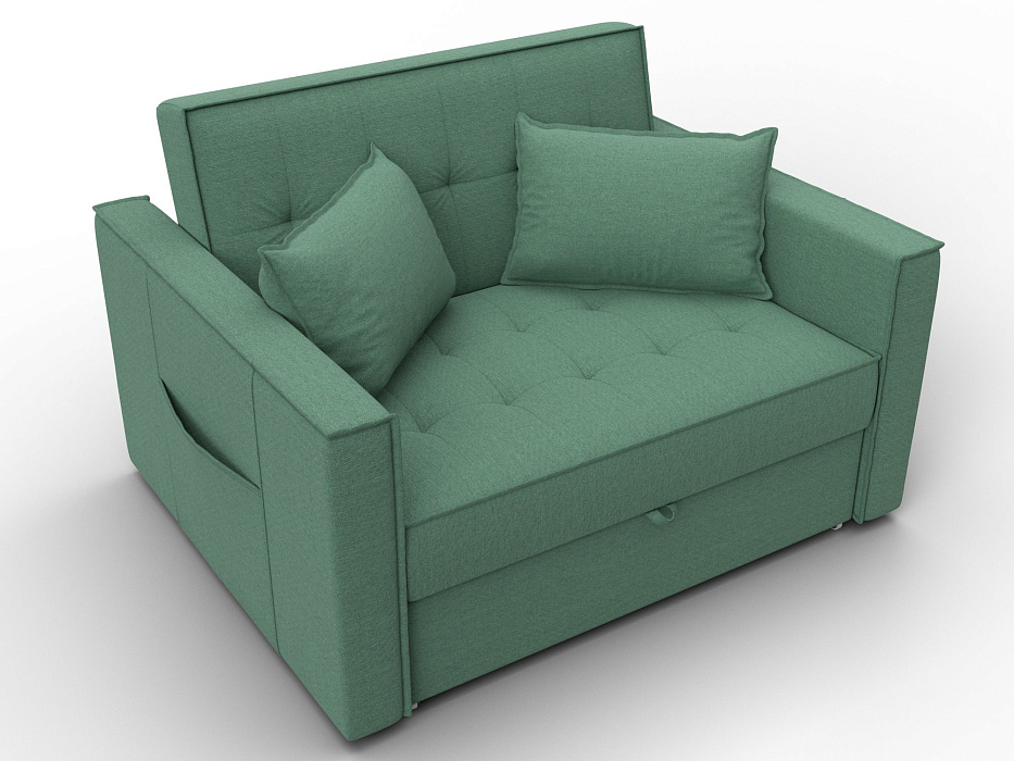 Диван прямой Лига-104 (140) (амур 11 зеленый)