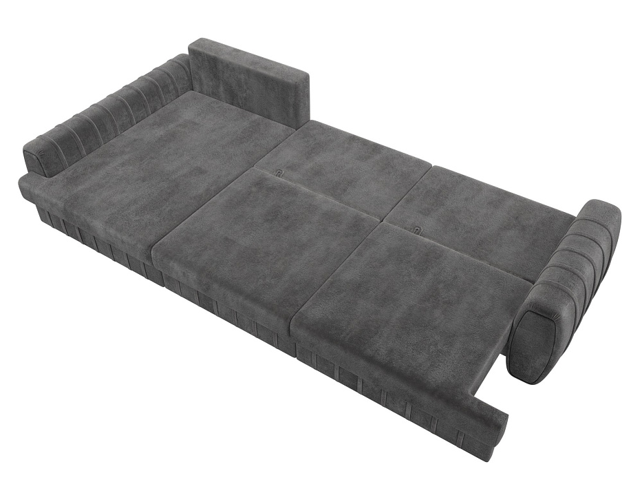 Диван угловой Лига-057 НПБ Лонг угол левый (tower 10 серый)