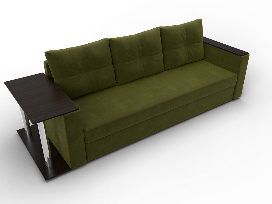 Диван прямой Атланта со столом слева (зеленый)
