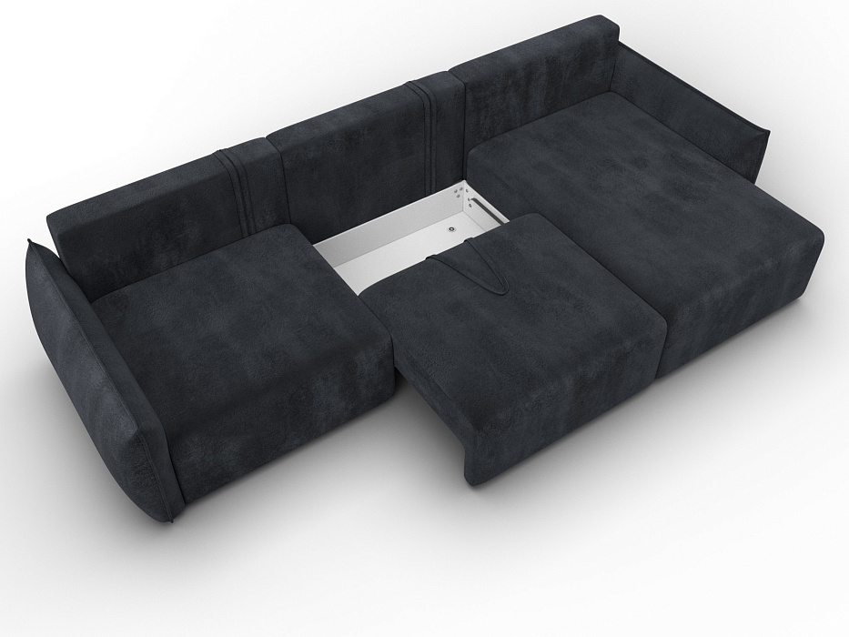 Диван угловой Лига-051 НПБ Лонг угол универсальный (tower 11 темно-серый)