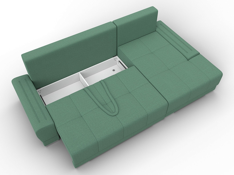 Диван угловой Лига-119 угол правый (амур 11 зеленый)