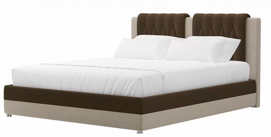 Интерьерная кровать Камилла 160 (коричневый\бежевый цвет)