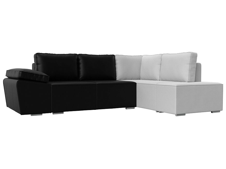 Угловой диван Хьюго правый угол (черный\белый цвет)