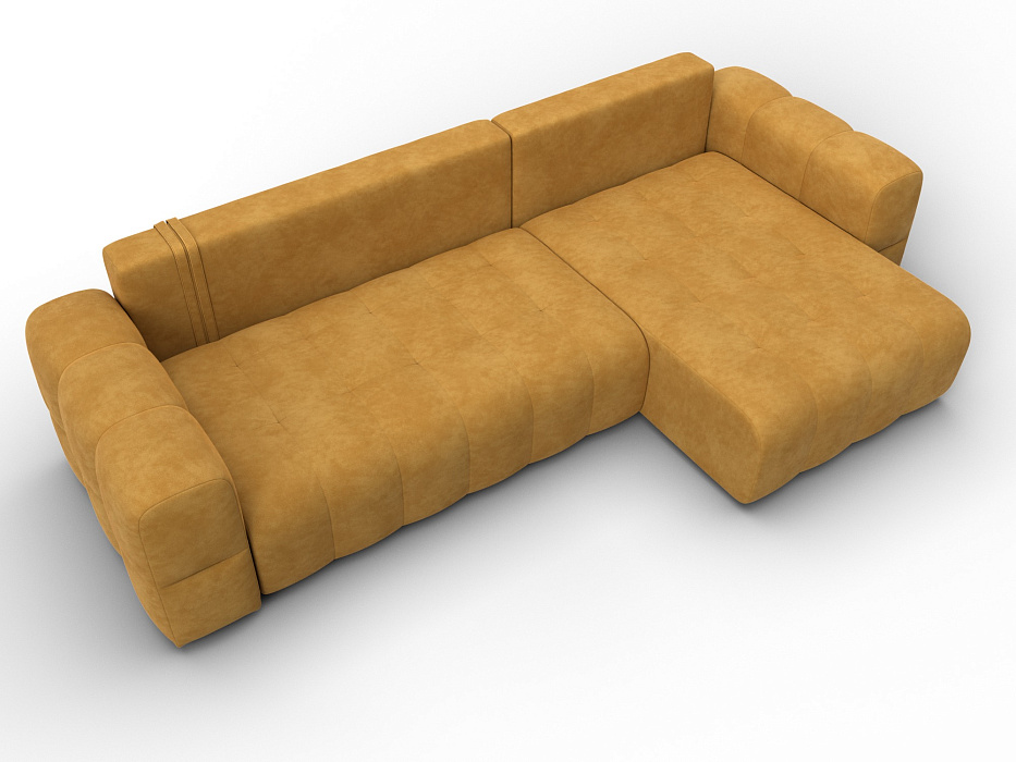 Диван угловой Лига-110 НПБ угол универсальный (brut 10 желтый)